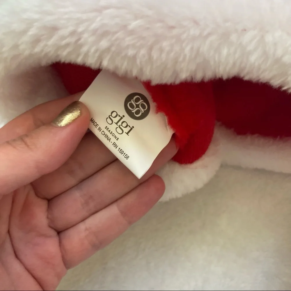 Set of two Santa hats with white pompoms